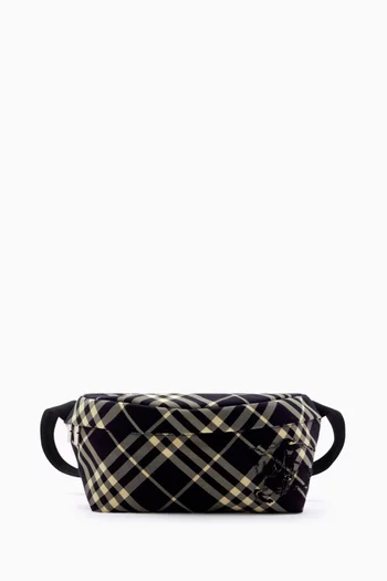 حقيبة خصر بنقشة مربعات