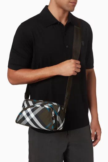 Shield Camera Bag in Check Fabric