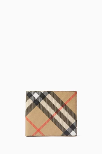 Check Bifold Wallet in Cotton-blend