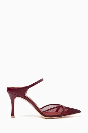 Uma 80 Mules in Mesh & Nappa Leather