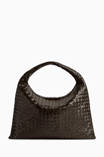 Large Hop Shoulder Bag in Intrecciato Leather