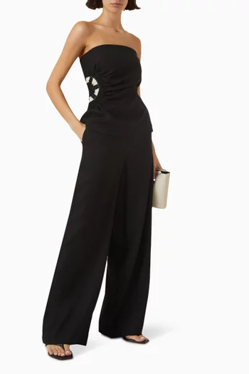 Dorian Strapless Top in Linen-blend