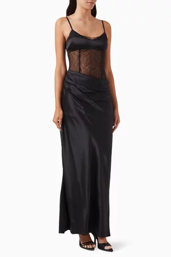 Dunya Draped Gown in Silk