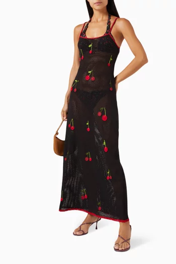 Treasure Cherry Maxi Dress in Cotton-knit