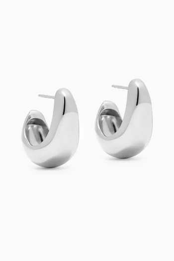 Dome Medium Hoop Earrings in Sterling Silver