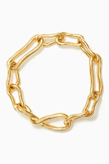 Molten Twisted Infinity Chain Bracelet in 18kt Recycled Gold Plated Brass