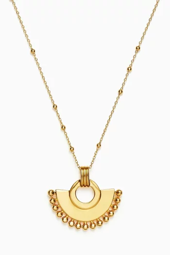 Zenyu Fan Necklace in 18kt Gold Plated Brass