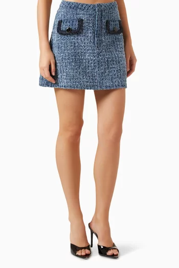 Textured Mini Skirt in Denim