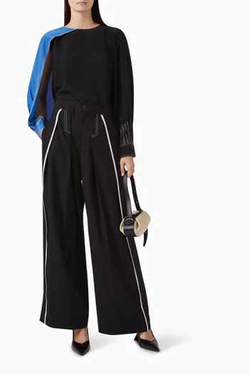 Misson Slit-sleeve Top in Silk Crepe