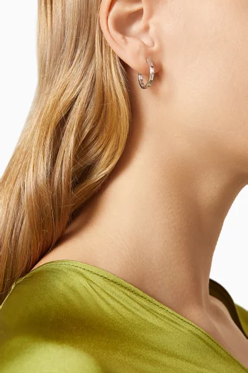 Small Baguette Diamond Hoop Earrings in 18kt White Gold