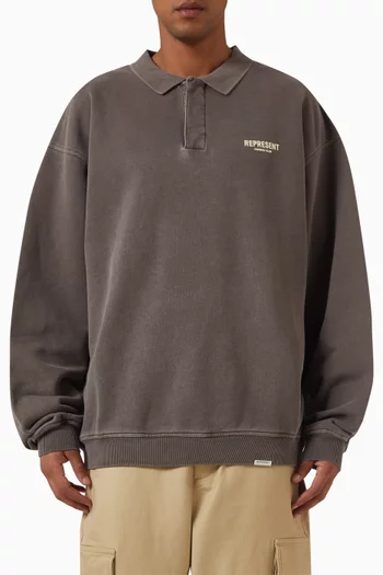 Owners Club Logo Polo Sweatshirt in Cotton