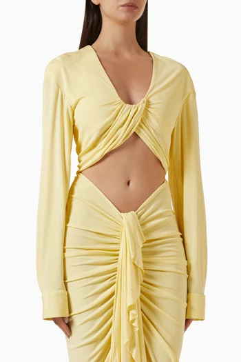 بلوزة فيفيندا بدرابيه في الأمام فيسكوز