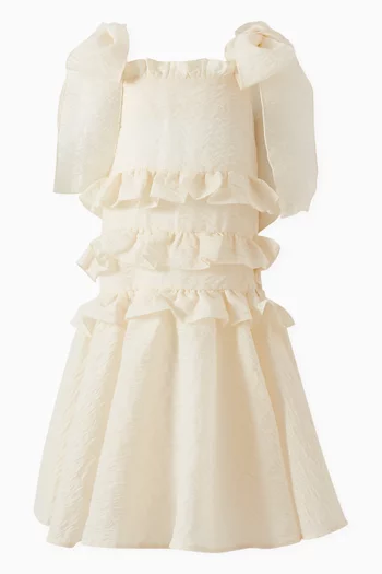 Ruffle Tiered Dress in Cotton-blend