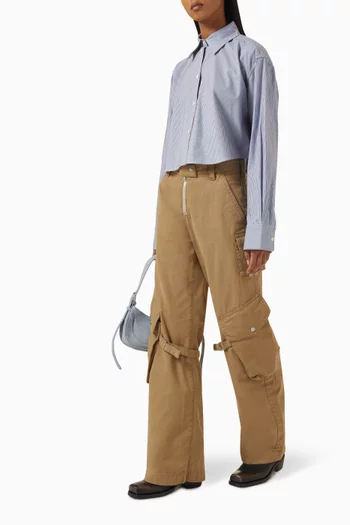 Jacquard Pinstripe Shirt in Organic Cotton-poplin