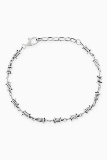 Barbed Wire Bracelet in Sterling Silver