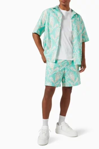 Valentino Garavani Metamorphos Wheatsheaf Bowling Shirt in Cotton