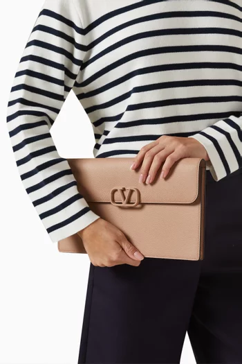 Valentino Garavani Large VSLING Envelope Pouch in Grainy Calfskin