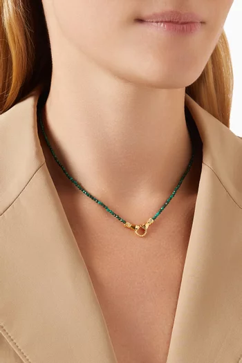 قلادة هاريس ريد ان جود هاندس مزينة بخرز صغير وأحجار كريمة نحاس مطلي ذهب معاد تدويره عيار 18