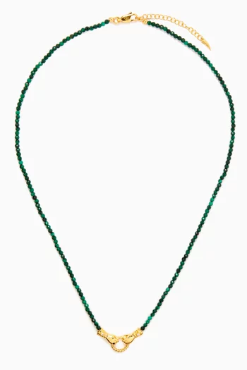 قلادة هاريس ريد ان جود هاندس مزينة بخرز صغير وأحجار كريمة نحاس مطلي ذهب معاد تدويره عيار 18