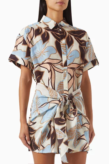Andie Mini Shirt Dress in Linen Blend