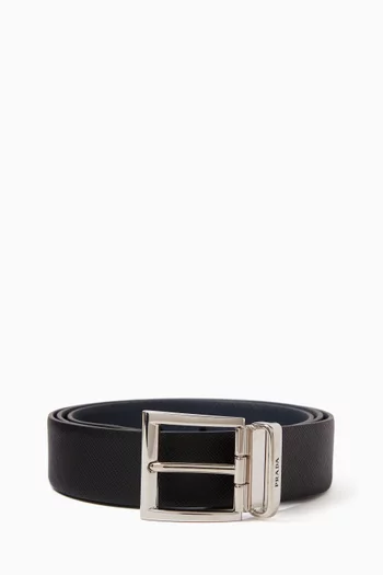Reversible Belt in Saffiano Leather