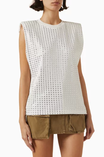 Crystal-embellished Tank T-shirt in Cotton