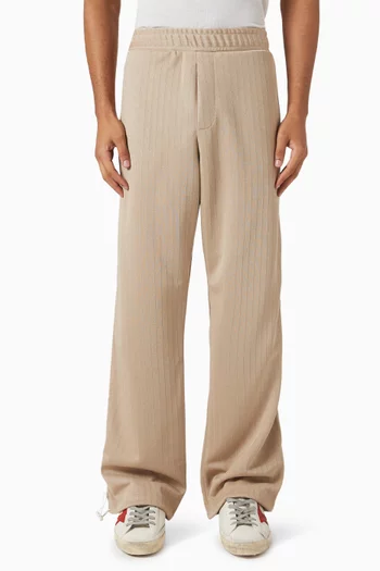 Wide-leg Striped Pants in Technical-poly