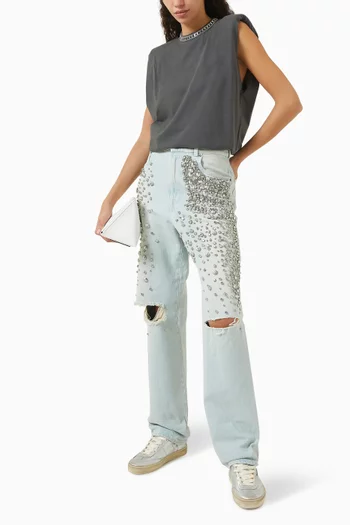 Isabel Embellished T-shirt in Cotton Jersey
