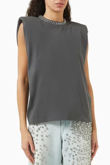 Isabel Embellished T-shirt in Cotton Jersey