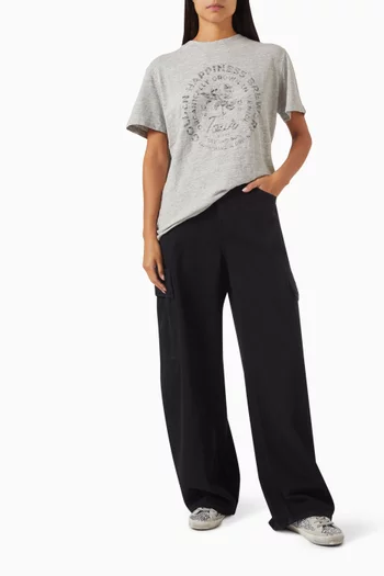 Printed Crew Neck T-shirt in Cotton
