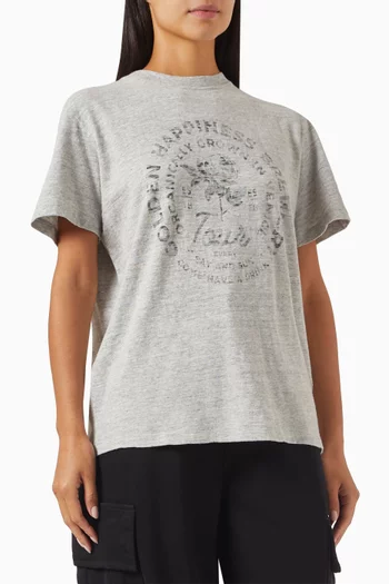 Printed Crew Neck T-shirt in Cotton