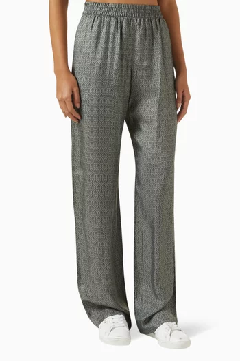 Floral-print Pants in Cotton-blend