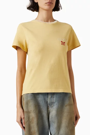 Embroidered Logo T-shirt in Cotton