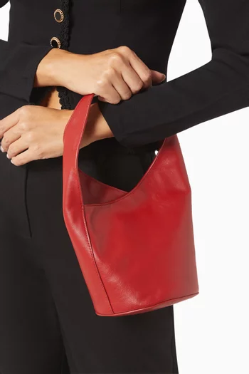 Small Silvana Bucket Shoulder Bag in Leather