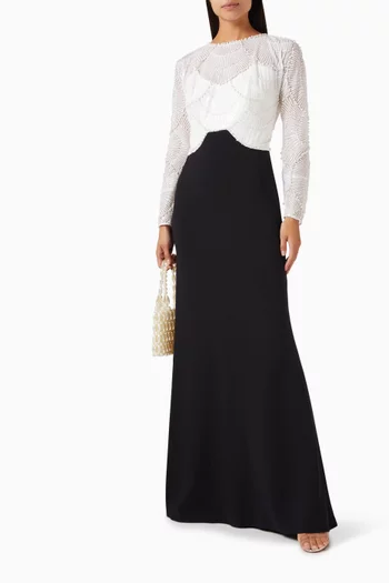 Pearl-embellished Maxi Dress