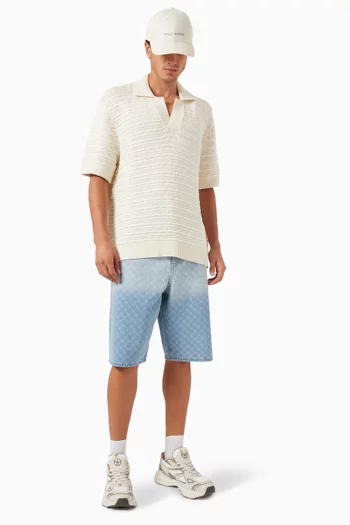 Jabir Polo Sweater in Crochet-knit