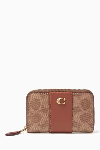 Essential Small Zip Card Case in Coated-canvas