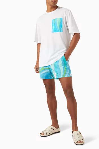 Marmo-print Pocket T-shirt in Cotton-jersey
