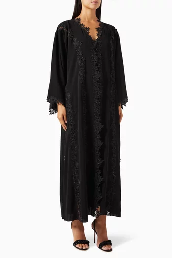 Lace-embroidered Abaya