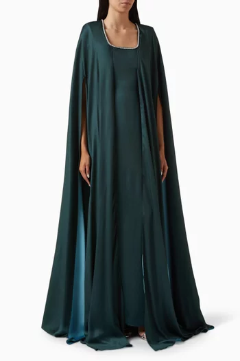 Beaded Cape-style Gown