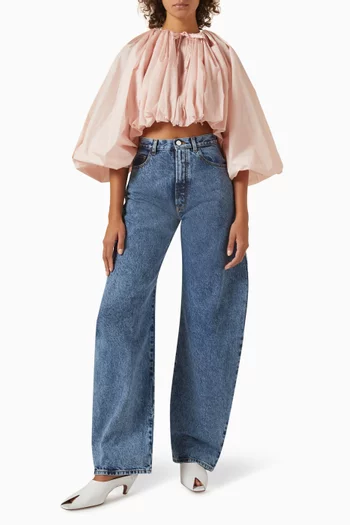 Crop Balloon Jacket in Nylon