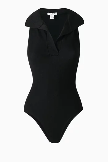 Collared Bodysuit in Knit