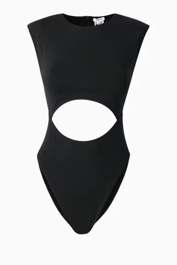 Cutout One-piece Swimsuit in Stretch Jersey