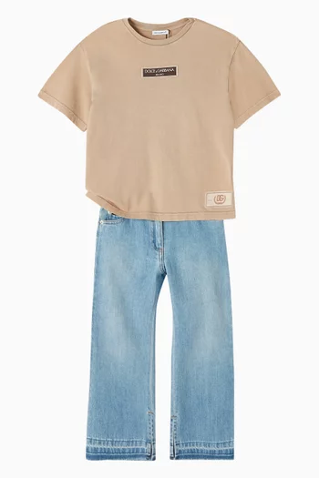 Flared Jeans in Cotton Denim
