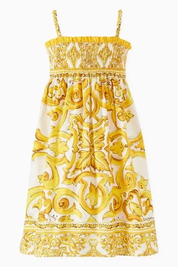 Majolica-print Sleeveless Dress