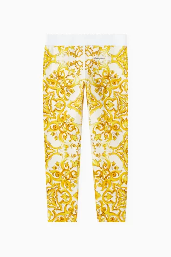 Majolica Print Leggings in Cotton Interlock