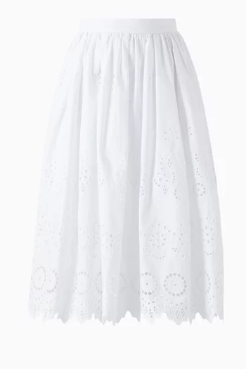 Broderie-Anglaise Skirt in Cotton