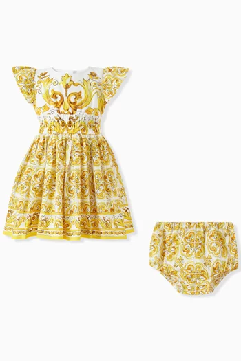 Majolica print Dress & Matching Bloomers