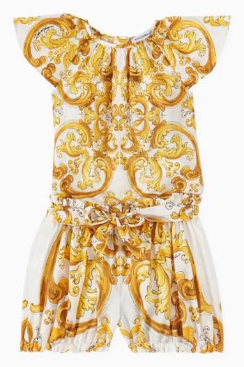 Majolica-print Top in Poplin
