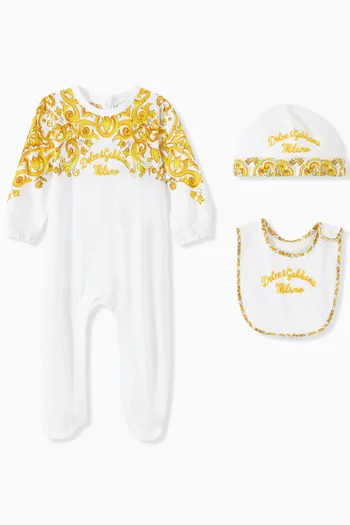 Majolica Print 3-piece Gift Set in Cotton Jersey